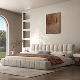 Queen Size Platform Bed with 38.5-inch High Extra-Thick Soft Headboard