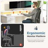 JHK 40In to 47In Gaming Computer Desk with 4 Storage Drawers Wood Office Desks