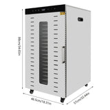 1700W Commercial Food Dehydrator 20 Stainless Steel Trays, Large Machine Capacity Food Dryer