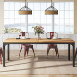 Tribesigns Dining Table for 6-8 People, 200cm Large Narrow Long Rectangular Kitchen Dinner Table