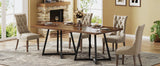 Tribesigns Square Dining Table for 4, 31.5" Industrial Dinner Table with Metal Base