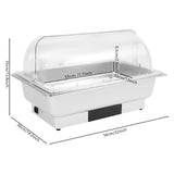 Electric Heating 9L Chafing Dish Buffet Chafer| Touch Control Stainless Steel Catering Warmer Server
