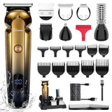 Men's Beard Trimmer Kit Electric Razor Shaver Professional Hair Clipper with Zero Gapped TBlade Nose Ear Beard