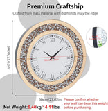Activity priceCrushed Diamond Wall Clock Round Decorative 24 inch Brown