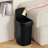 Small Trash Can with Lid, 2.6 Gallon Slim Garbage Bin for Bathroom, Bedroom, Office, Kitchen