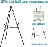 63" Tall Display Easel Stand for Wedding Sign Poster, Foldable Adjustable Metal Easels with Portable Bag
