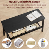 Home Dining Table Set for 4 with Bench Dining Room Table Set with Storage Racks