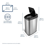 13 Gallon Automatic Kitchen Trash Can with Motion Sensor and Soft-Close Lid