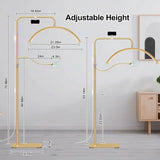 Adjustable LED Floor Lash Lamp with 4X Magnifier, Pen Holder, Dimmable