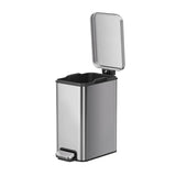 2.6 Gallon Small Stainless Steel Step Trash Can for Bedroom and Office Use, Silver Soft-Close