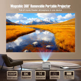 L018 8K Projector Native 1080P 14 WiFi6 Portable Projector for Outdoor