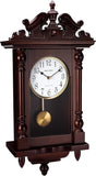 Wall Clock with Real Wood, 4 Chime Options, Swinging Pendulum, 22" Large