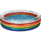 Inflatable Pool for Adults, 60 Inch Rainbow Glitter Sunning Pool for 3 People