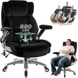 600LB Big Tall Executive Office Chair 5D Flip Arms Pocket Spring Lumbar Support High Back Cloth Desk Rubber Wheels