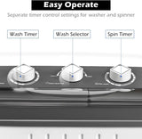 Gray & White Compact Portable Washing Machine for Apartment, RV with 20lbs Capacity,
