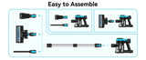TASVAC 28KPa Cordless Vacuum Cleaner Powerful Suction 6-in-1 Lightweight