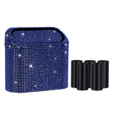 Sparkling Red Crystal Car Waste Bin With Flip Lid, Compact Auto Garbage Organizer For Vehicle, Home And Office Use