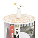 4 Tier Rotating Bookshelf 360° Spinning Display Rack with Wheels