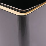 Elegant Black Gold 12L Step Trash Can with Secure Lid and Touch-Free Foot Pedal