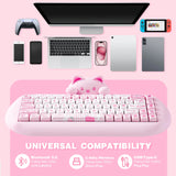 YUNZII C68 Wireless Gaming Keyboard, Hi-Fi Cute Cat Custom RGB Mechanical Keyboard