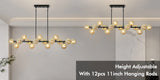 Mid Century Modern Chandelier 16-Lights Sputnik Chandelier 54in Chandelies