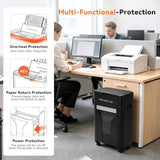 Home office paper shredder, heavy-duty metal body, black, 40-min non-stop runtime, P-4 cross