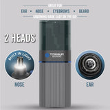 Titanium Edge Ear and Nose Trimmer Dual Rotary Blade Heads with Light Water Resistant Travel Friendly Durable