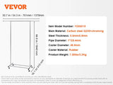 VEVOR Adjustable Length Clothes Rack w/ Bottom Shelf & Wheels for Laundry