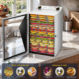 18 Layers Stainless Steel Food Dehydrator Safety Beef Jerky Dryer Large Capacity