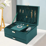 17x24x11cm 3 Tiers Large Capacity Jewelry Box with Safety Lock for Rings