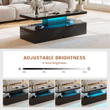40" Modern Living Room Tables, LED Coffee Table with LED Lights, 2 Tier