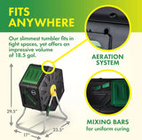 Outdoor Single Chamber Plastic Compost Tumbler - Fast Composting Heavy-Duty Bin