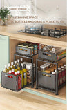 2 Tier Slide Out Cabinet Organizer Heavy Duty, Under Sink Storage Shelf for Kitchen Bathroom,