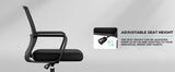 SUKIDA Mid-Back Upholstery Mesh Office Chair Black Height-Adjustable Armrests Executiv