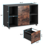 Tribesigns 2 Drawer Wooden File Cabinet Large Mobile Lateral Filing Cabinet