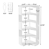 Tribesigns 6 Tier Corner Bookshelf, 64.96 Inch Tall Industrial Corner Bookcase
