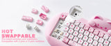 YUNZII C68 Wireless Gaming Keyboard, Hi-Fi Cute Cat Custom RGB Mechanical Keyboard, Silicone 65% Hot Swap Ergonomic Kitty Keeb