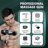 Percussion Massage Gun 6 Speeds 4 Attachments for Full Body Pain Relief