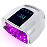96W Rechargeable UV LED Nail Lamp Cordless UV Light for Nails with LCD Display Auto Sensor 4 Timer Setting