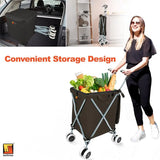 Series Folding Shopping Cart with Wheels, Grocery Cart with Removable Canvas with Cover