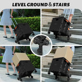 SELORSS Folding Utility Cart Portable Rolling Crate Handcart with Stair Climbing Wheels
