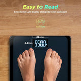 550lb Bathroom Digital Scale for Body Weight with Ultra Wide Platform and Large LCD Display