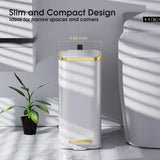 Small Bathroom Trash Can with Lid Step Close-5L/1.3 Gal Stainless Steel Garbage Can Slim Trash Bin for Office, Bedroom, Toilet,