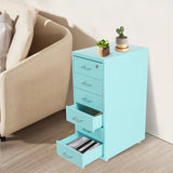 Light Blue Cold-rolled Steel 11x16x27-inch Six-story Metal Filing Cabinet