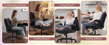 TCGBKAF Black Criss Cross Chair with Wheels&Flip-Up Arms, 25" Seat Cross Legged Office Chair with Flip-Up Back, Ergonomic Computer Desk Chair, Adjustable