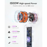 Travel hair dryer for international use, ABS plastic, white, dual voltage 100-240V with ionic