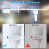 Hibbent Bidet Attachment for Toilet, Non-Electric Dual Nozzle for Frontal & Rear Wash, Adjustable