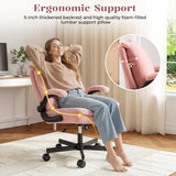 TCGBKAF Pink Criss Cross Chair with Wheels&Flip-Up Arms