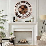 21 Inch Moving Gear Wall Clock for Modern Farmhouse Living Room Decor