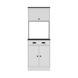 Pantry Cabinet Microwave Stand Warden, Kitchen, White/Black